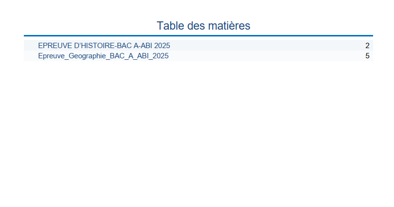Épreuve Bac A 2025 - Hist-Géo Terminale 2025