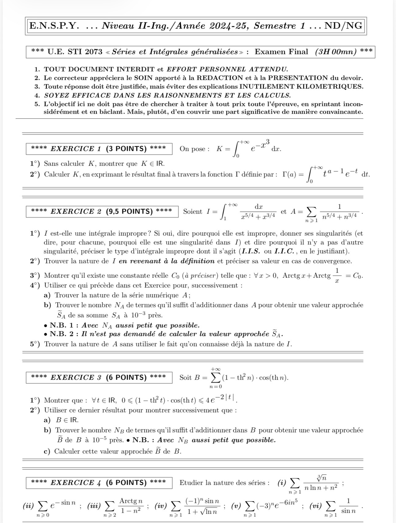 Épreuve series Numériques Niveau 2 MSP PDF – Exercices-  Mathématiques 2026