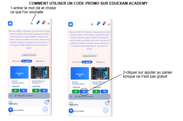 comment utiliser un code promo sur Eduexam academy