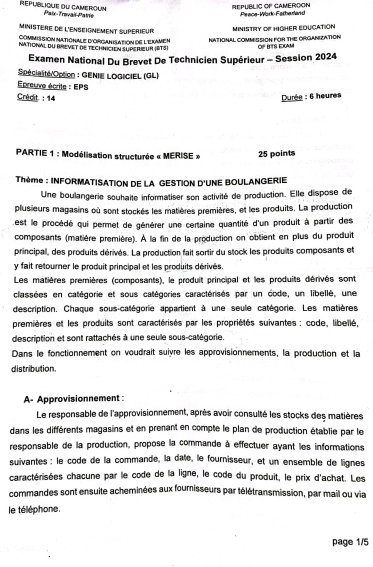 EPREUVE BTS GL 2024