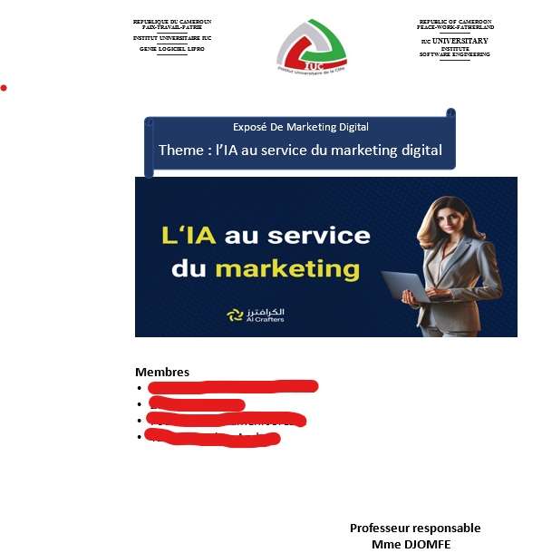 Page de garde professionnelle pour rapport et exposé